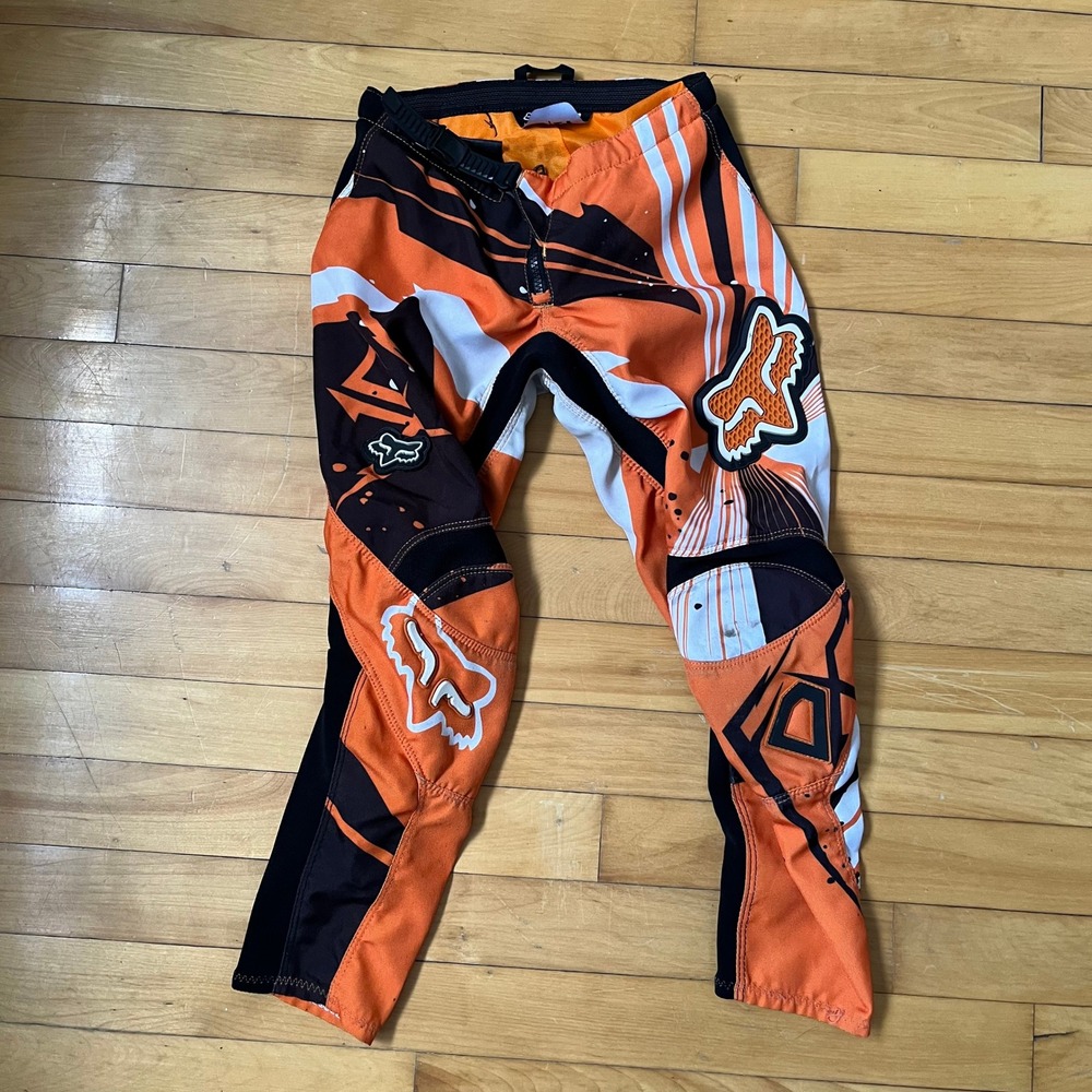 Fox Racing 180 Motocross Pants Orange Black White Graphic Youth 8 24W
